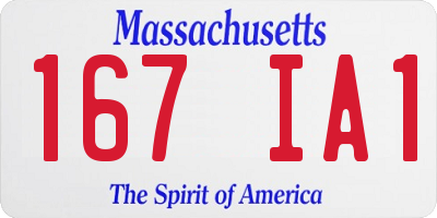 MA license plate 167IA1