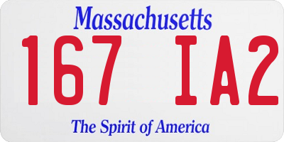MA license plate 167IA2