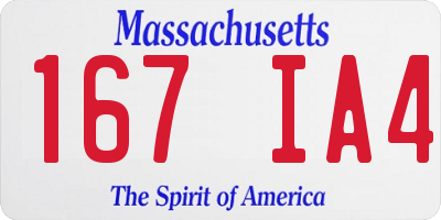 MA license plate 167IA4
