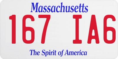 MA license plate 167IA6