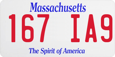 MA license plate 167IA9