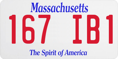 MA license plate 167IB1