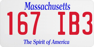 MA license plate 167IB3
