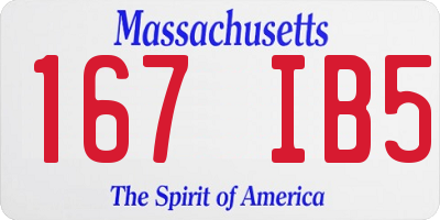 MA license plate 167IB5