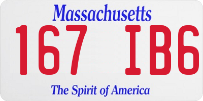 MA license plate 167IB6