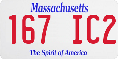MA license plate 167IC2