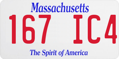 MA license plate 167IC4