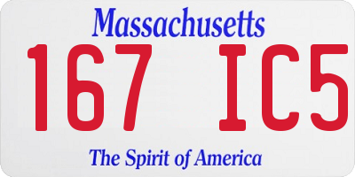 MA license plate 167IC5
