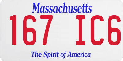 MA license plate 167IC6