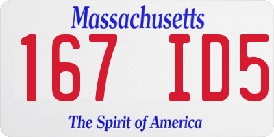 MA license plate 167ID5