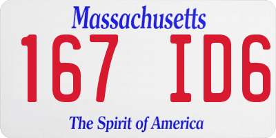 MA license plate 167ID6