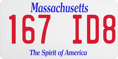 MA license plate 167ID8