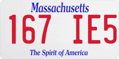 MA license plate 167IE5