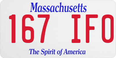 MA license plate 167IF0