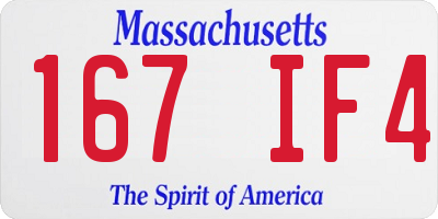 MA license plate 167IF4