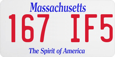MA license plate 167IF5
