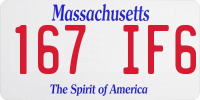 MA license plate 167IF6