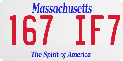 MA license plate 167IF7