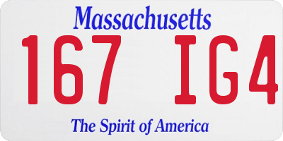 MA license plate 167IG4
