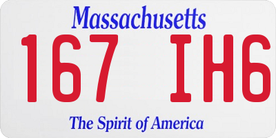 MA license plate 167IH6