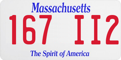 MA license plate 167II2