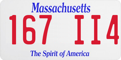 MA license plate 167II4