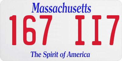 MA license plate 167II7
