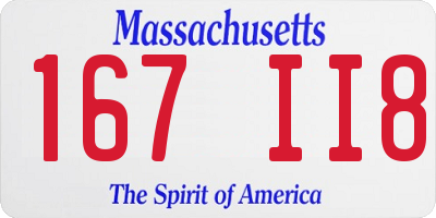 MA license plate 167II8