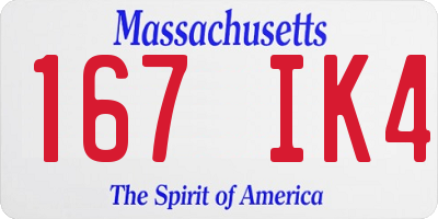 MA license plate 167IK4