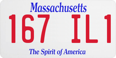 MA license plate 167IL1