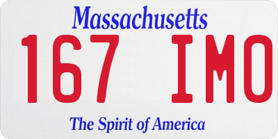 MA license plate 167IM0