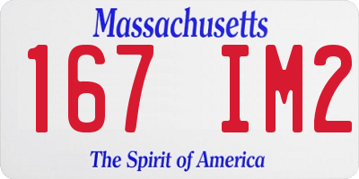 MA license plate 167IM2
