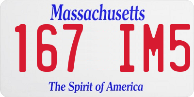 MA license plate 167IM5
