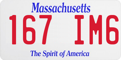 MA license plate 167IM6