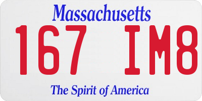 MA license plate 167IM8