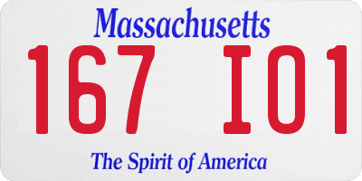 MA license plate 167IO1