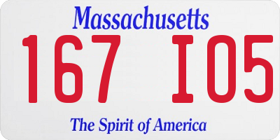 MA license plate 167IO5