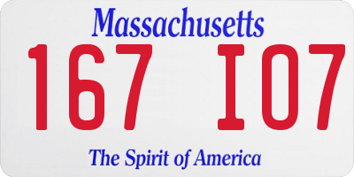 MA license plate 167IO7