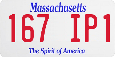 MA license plate 167IP1