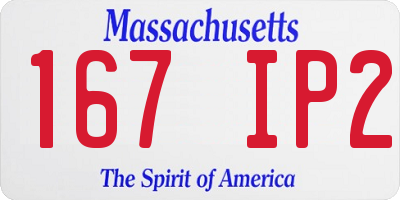 MA license plate 167IP2