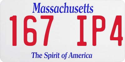 MA license plate 167IP4