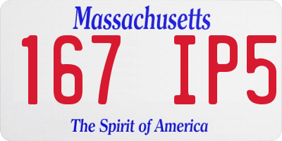 MA license plate 167IP5