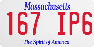MA license plate 167IP6