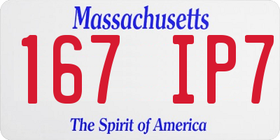 MA license plate 167IP7
