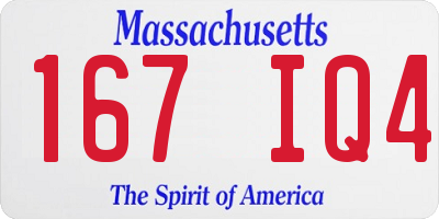 MA license plate 167IQ4