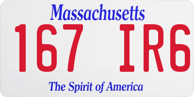 MA license plate 167IR6