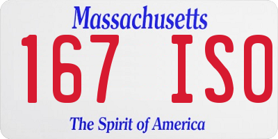 MA license plate 167IS0
