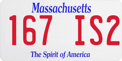 MA license plate 167IS2
