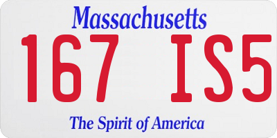 MA license plate 167IS5