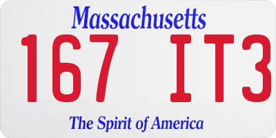 MA license plate 167IT3